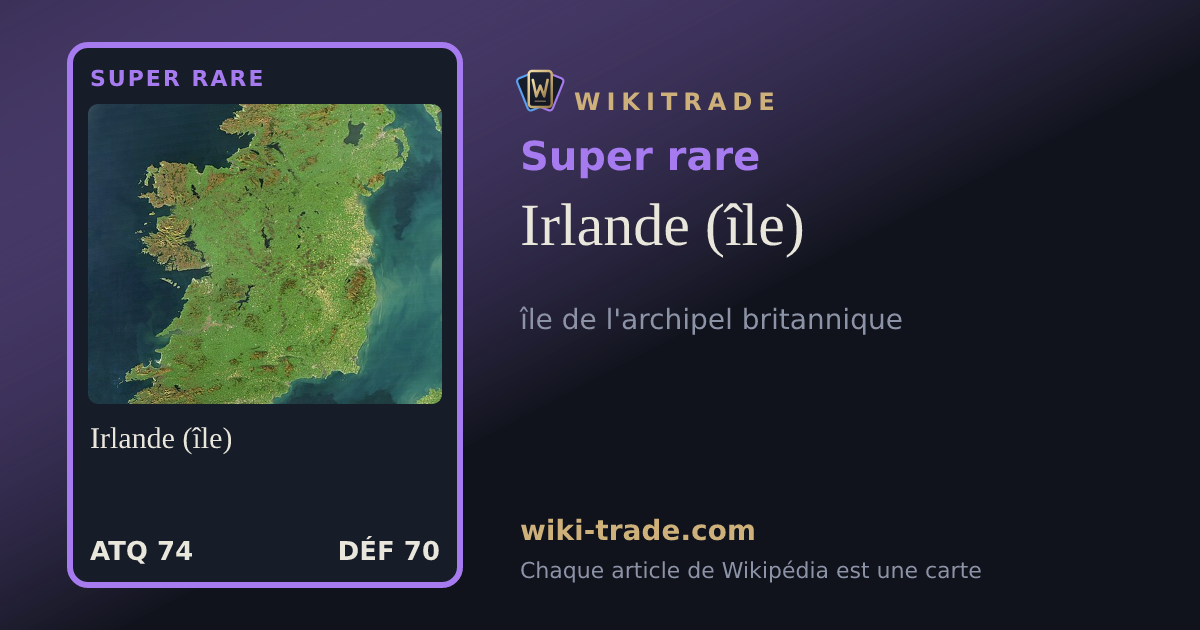 Irlande (île) — carte Super rare