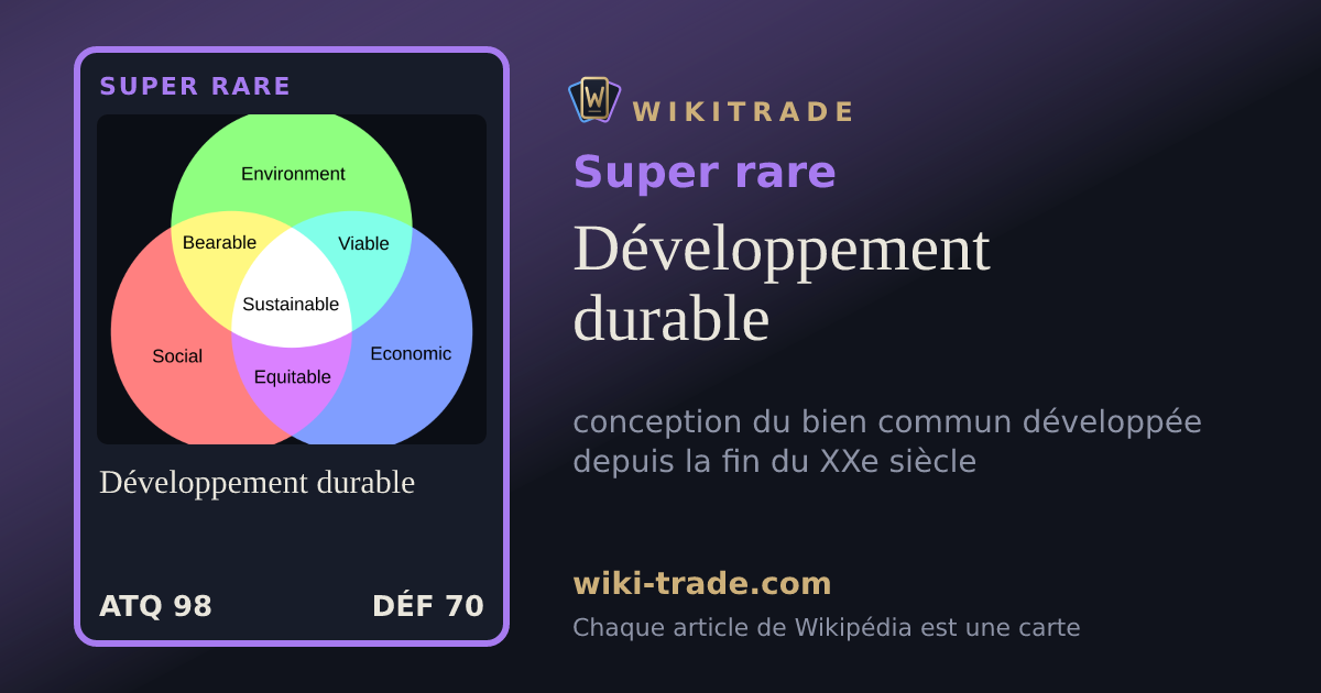 Développement durable — carte Super rare