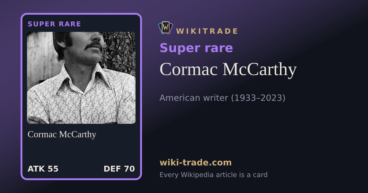 Cormac McCarthy — Super rare card