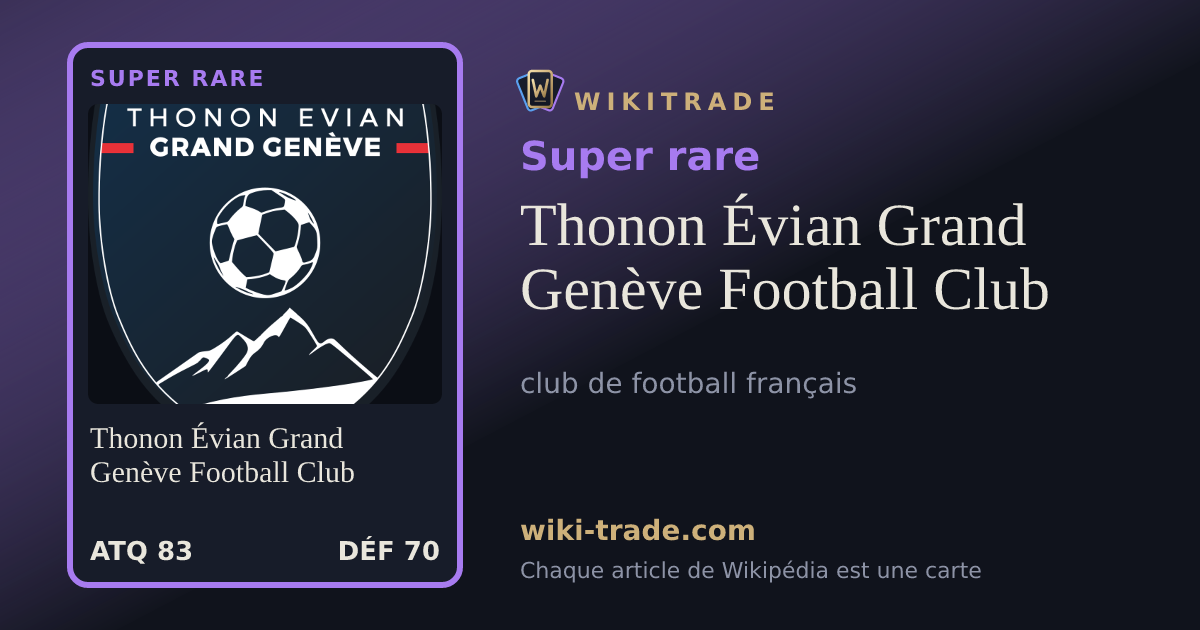 Thonon Évian Grand Genève Football Club — carte Super rare