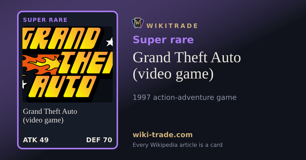 Grand Theft Auto (video game) — Super rare card