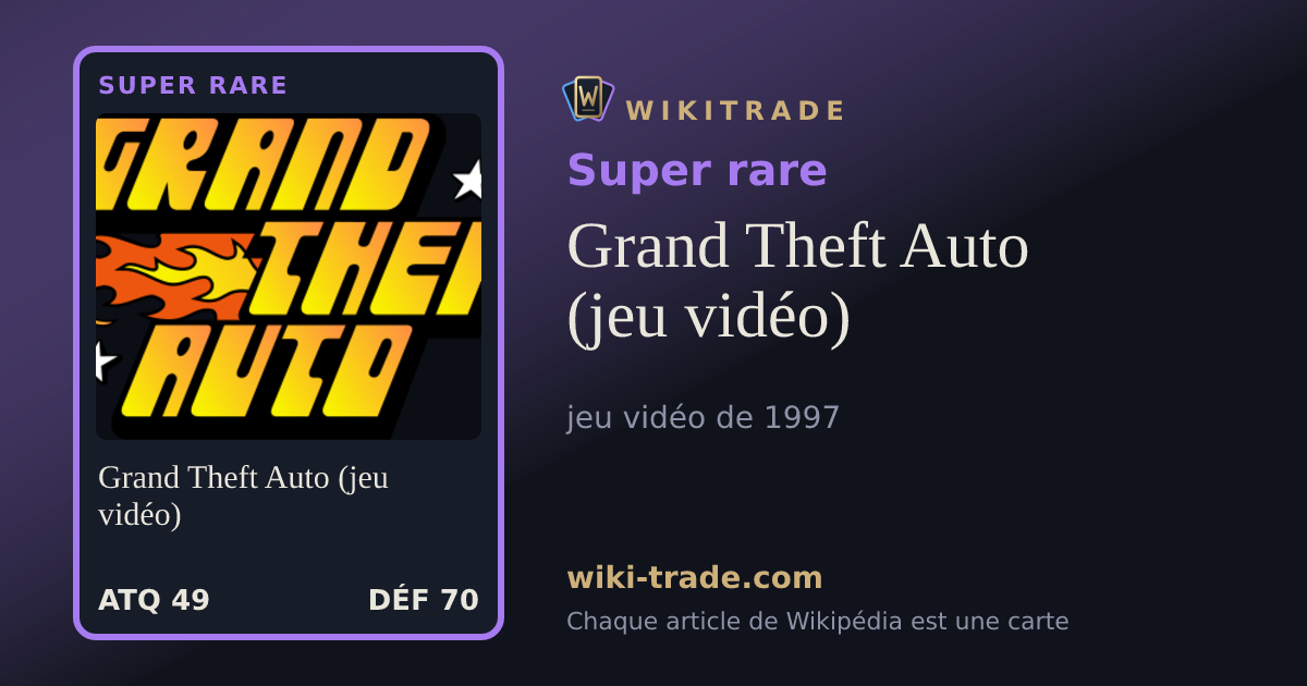 Grand Theft Auto (jeu vidéo) — carte Super rare