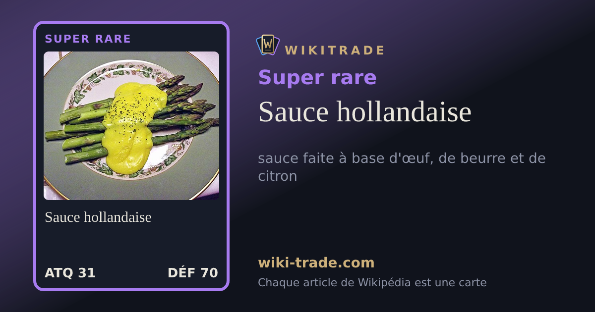 Sauce hollandaise — carte Super rare