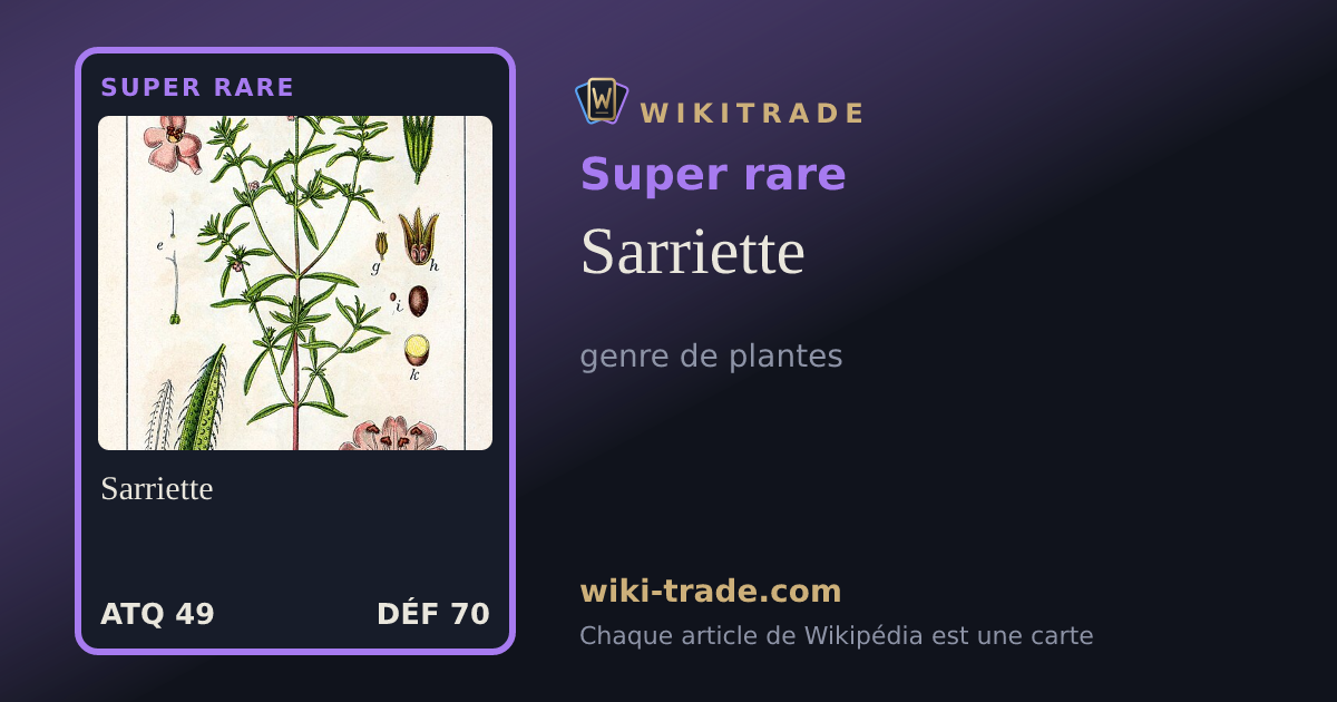 Sarriette — carte Super rare