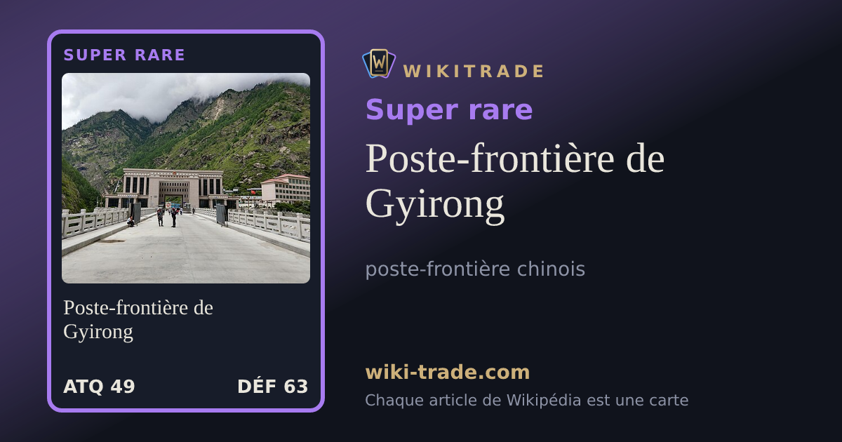 Poste-frontière de Gyirong — carte Super rare