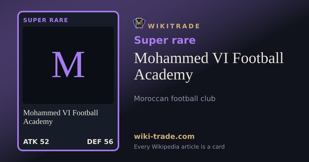 Mohammed VI Football Academy — Super rare card
