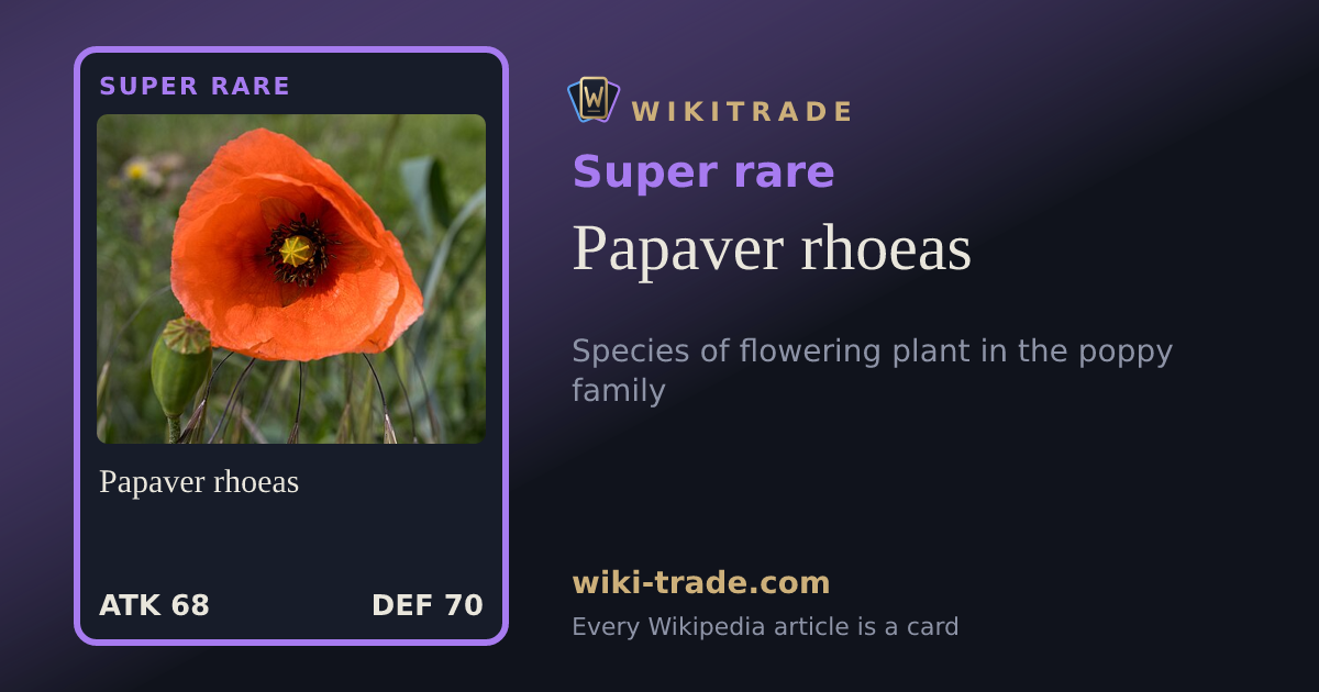 Papaver rhoeas — Super rare card