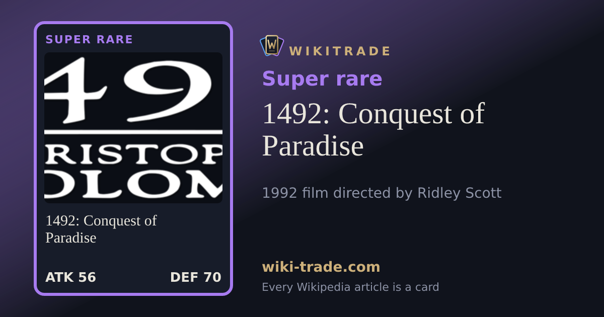 1492: Conquest of Paradise — Super rare card