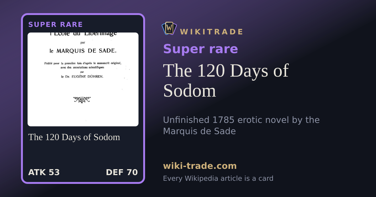 The 120 Days of Sodom — Super rare card