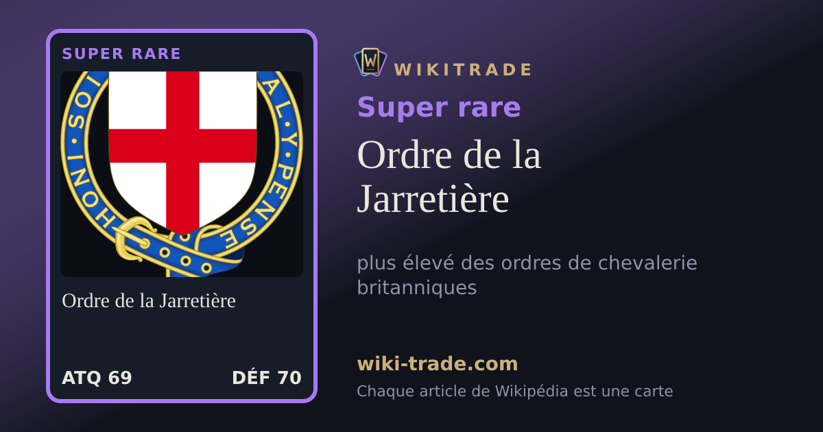 Ordre de la Jarretière — carte Super rare