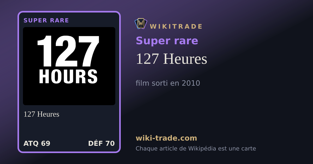 127 Heures — carte Super rare