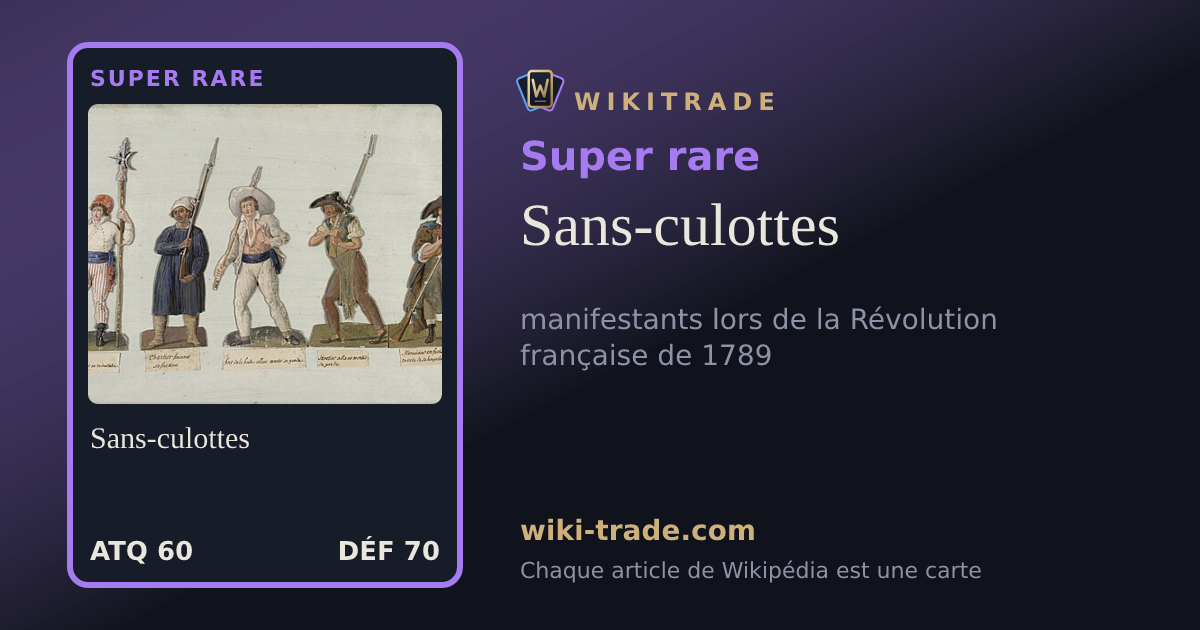 Sans-culottes — carte Super rare