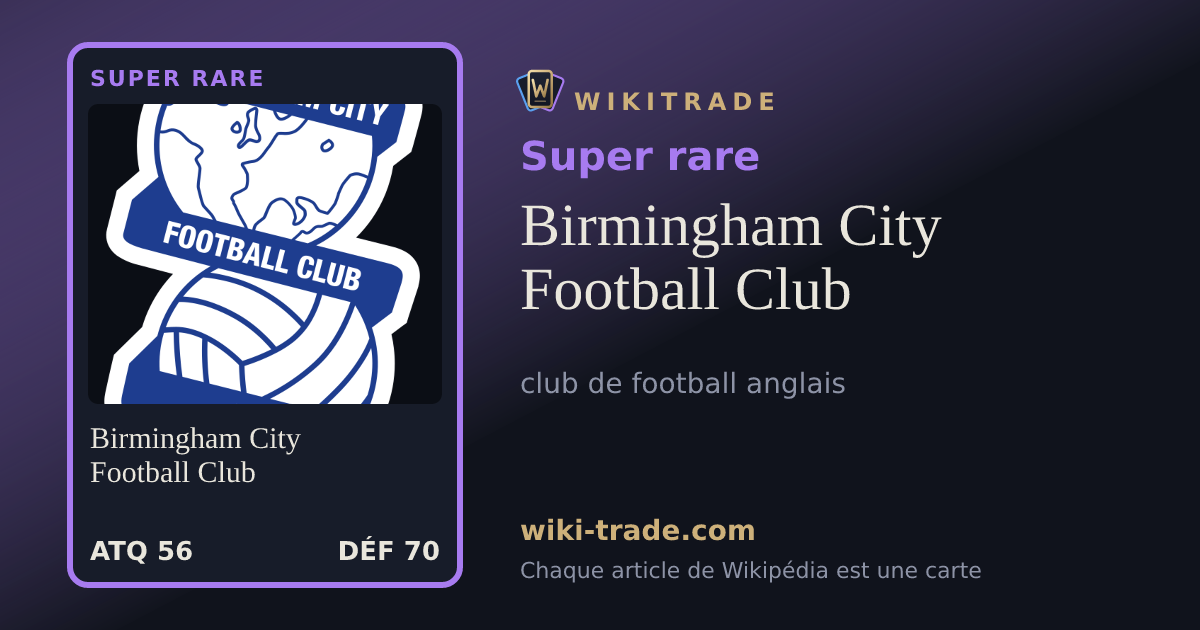 Birmingham City Football Club — carte Super rare