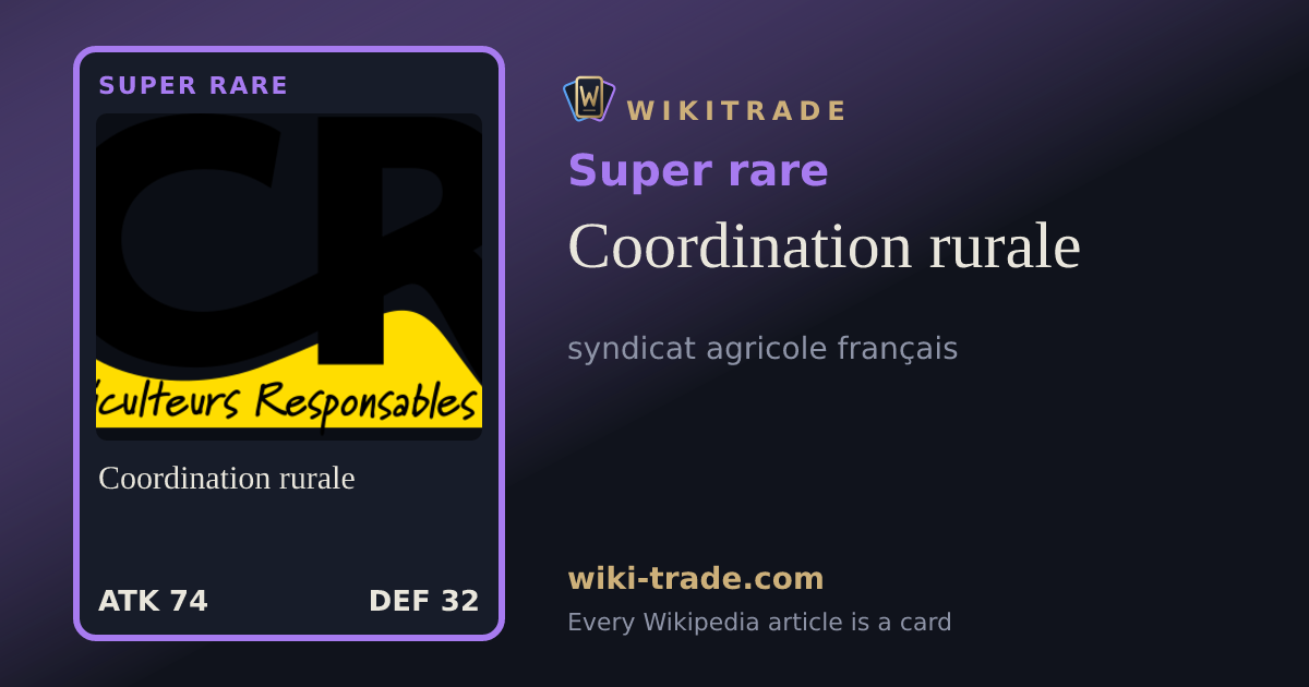 Coordination rurale — Super rare card
