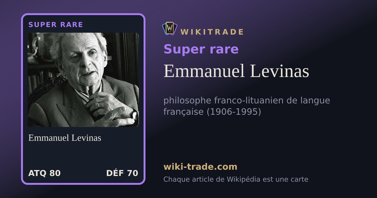 Emmanuel Levinas — carte Super rare