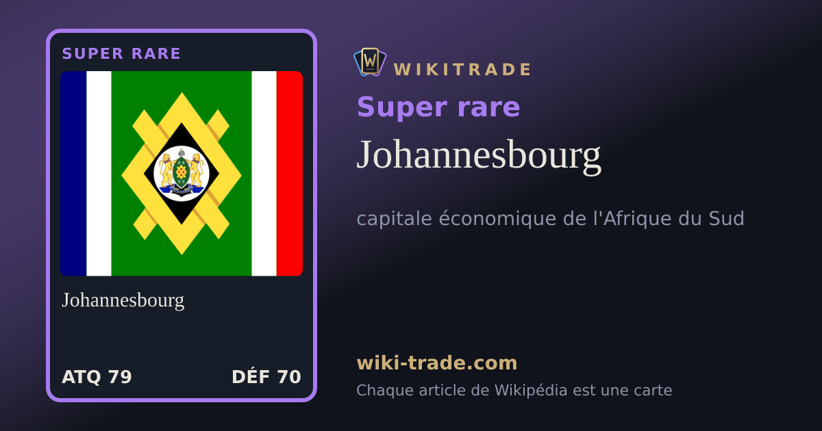 Johannesbourg — carte Super rare