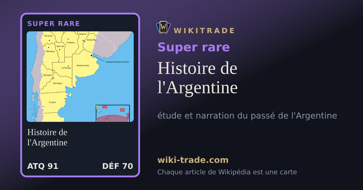 Histoire de l'Argentine — carte Super rare