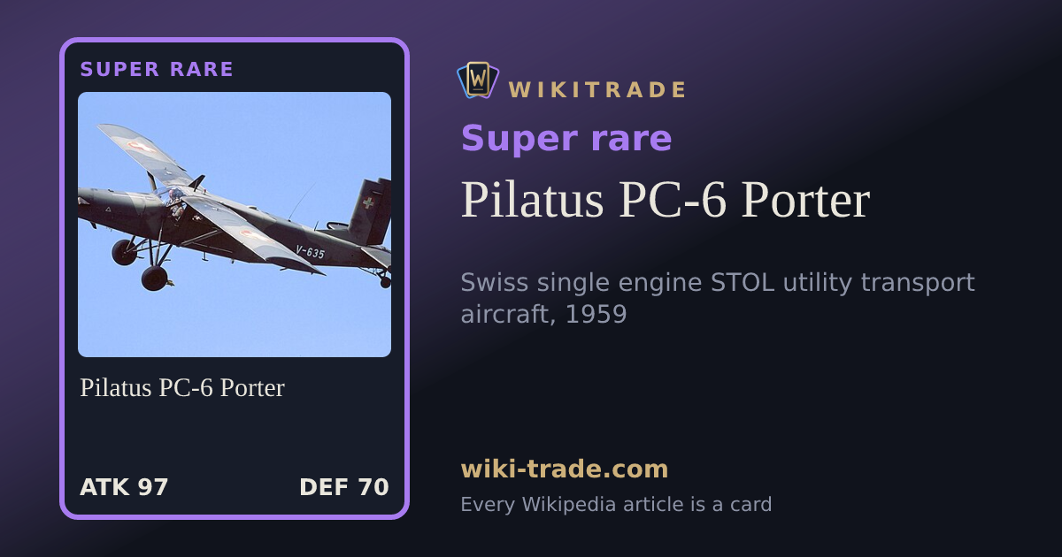 Pilatus PC-6 Porter — Super rare card