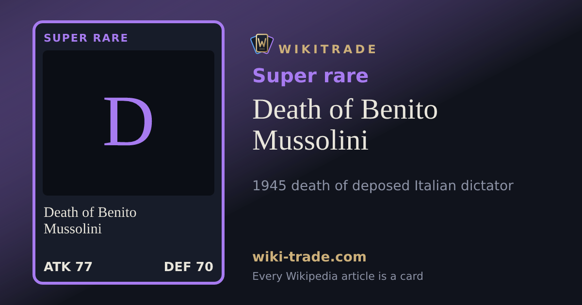 Death of Benito Mussolini — Super rare card