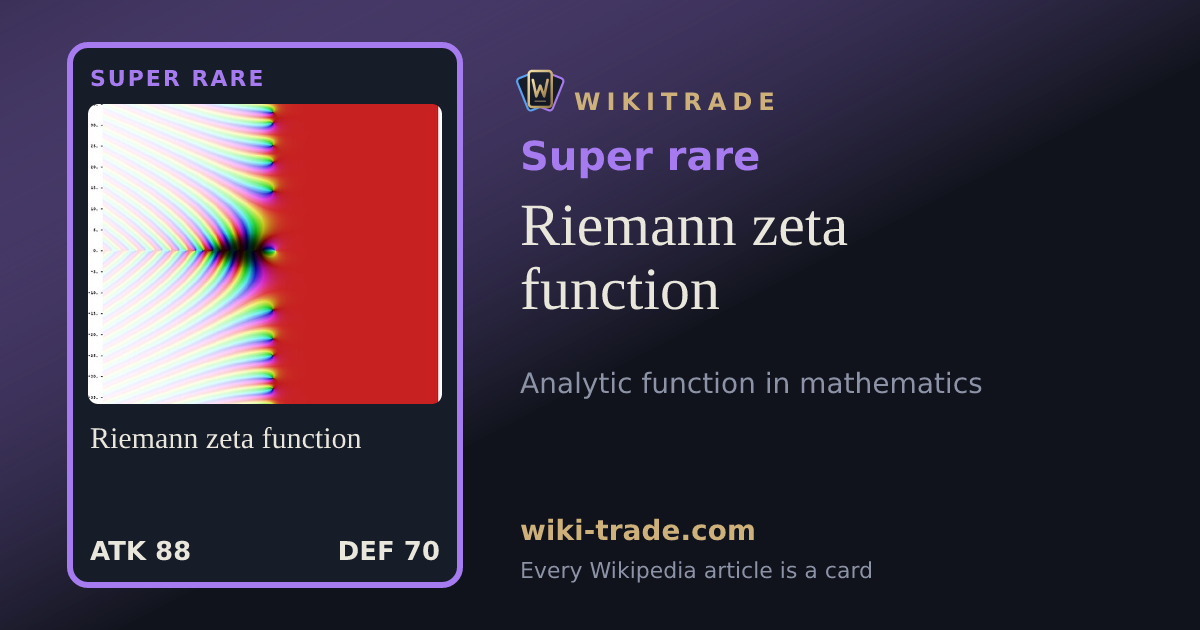 Riemann zeta function — Super rare card
