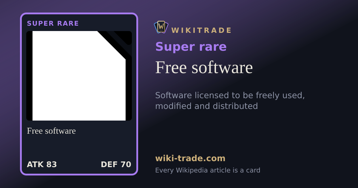 Free software — Super rare card