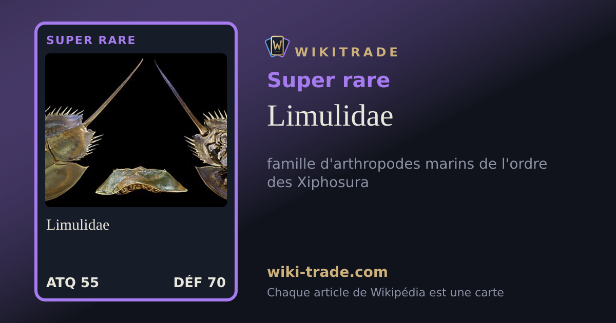 Limulidae — carte Super rare