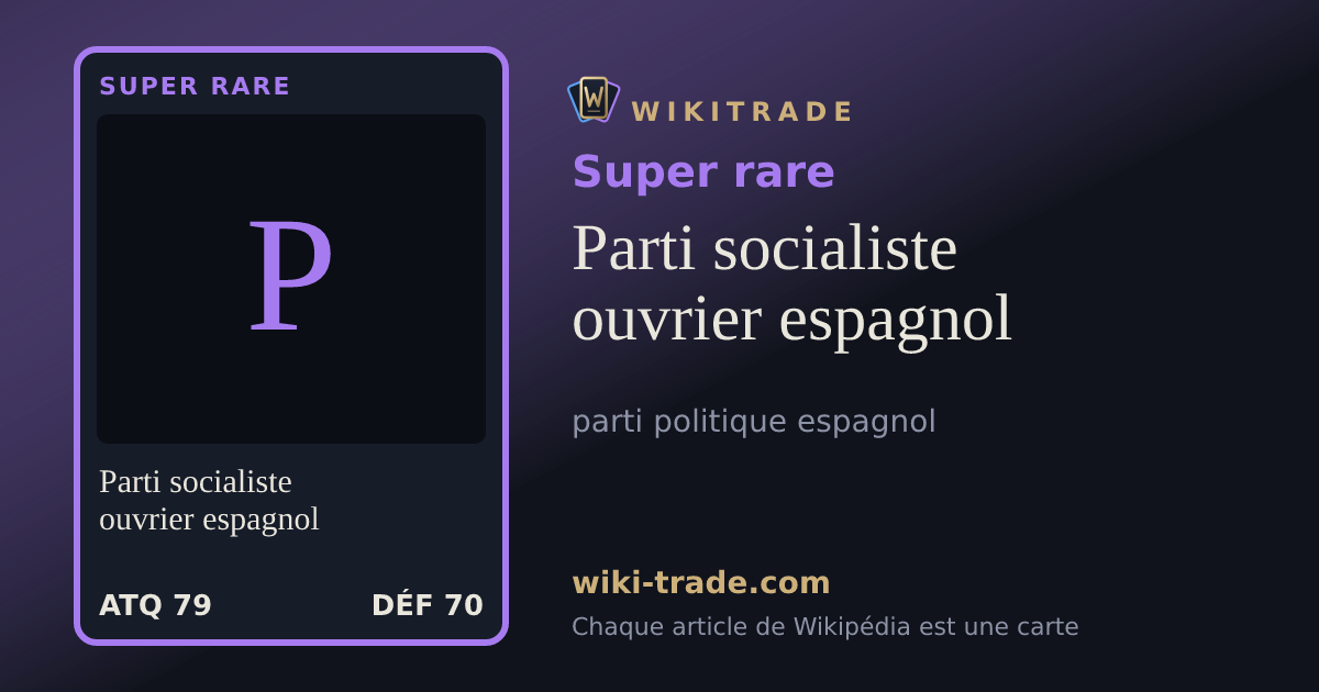 Parti socialiste ouvrier espagnol — carte Super rare