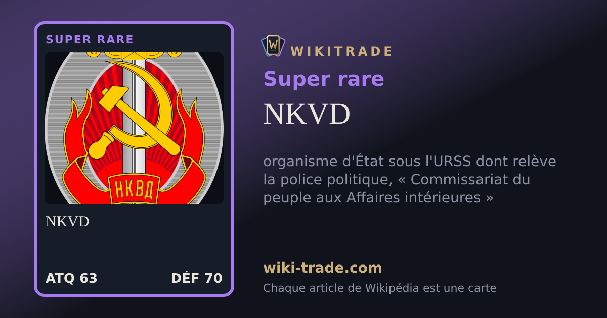 NKVD — carte Super rare