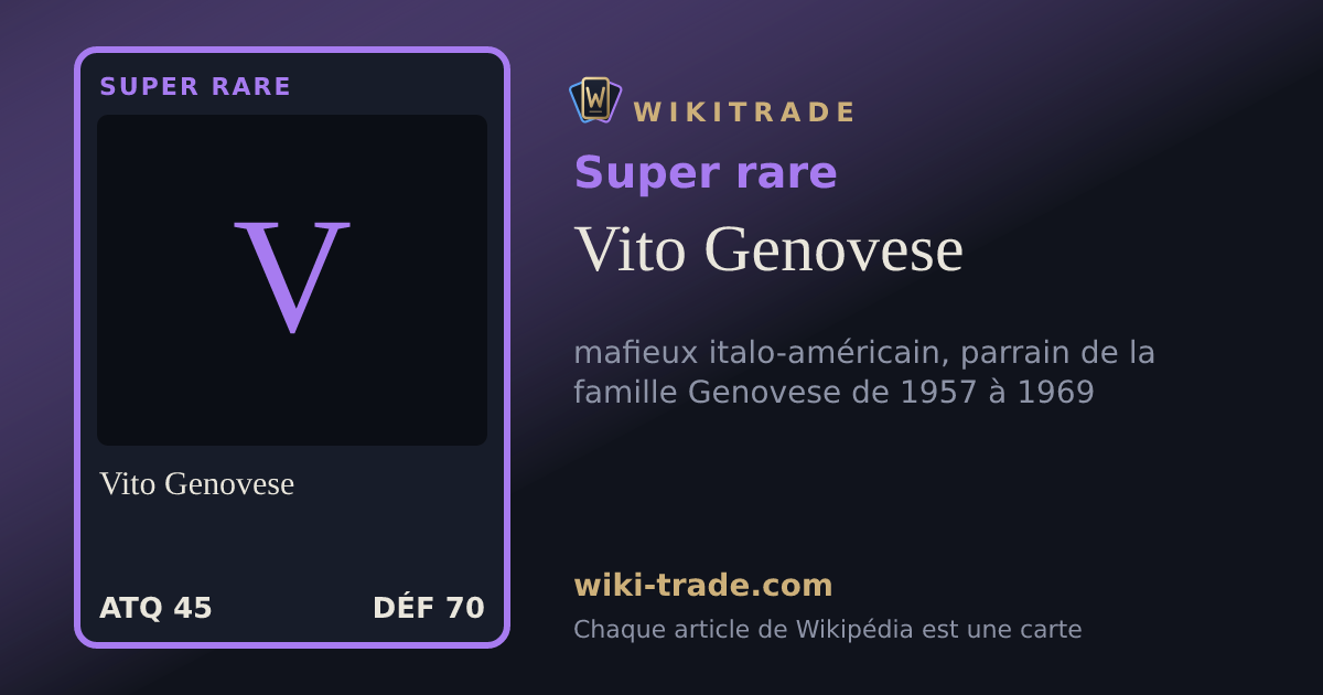 Vito Genovese — carte Super rare