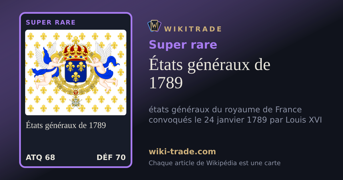 États généraux de 1789 — carte Super rare