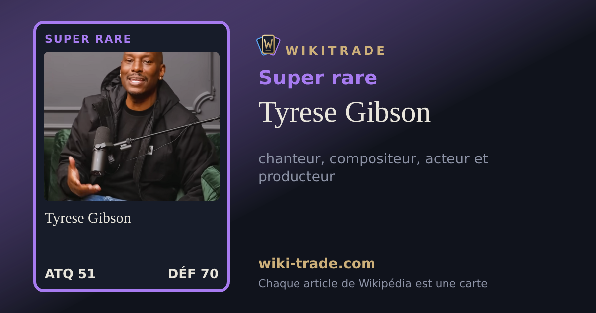 Tyrese Gibson — carte Super rare