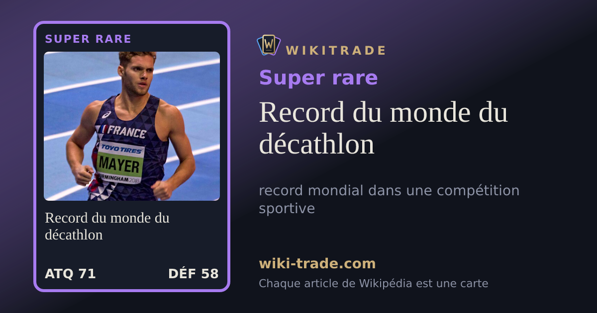 Record du monde du décathlon — carte Super rare