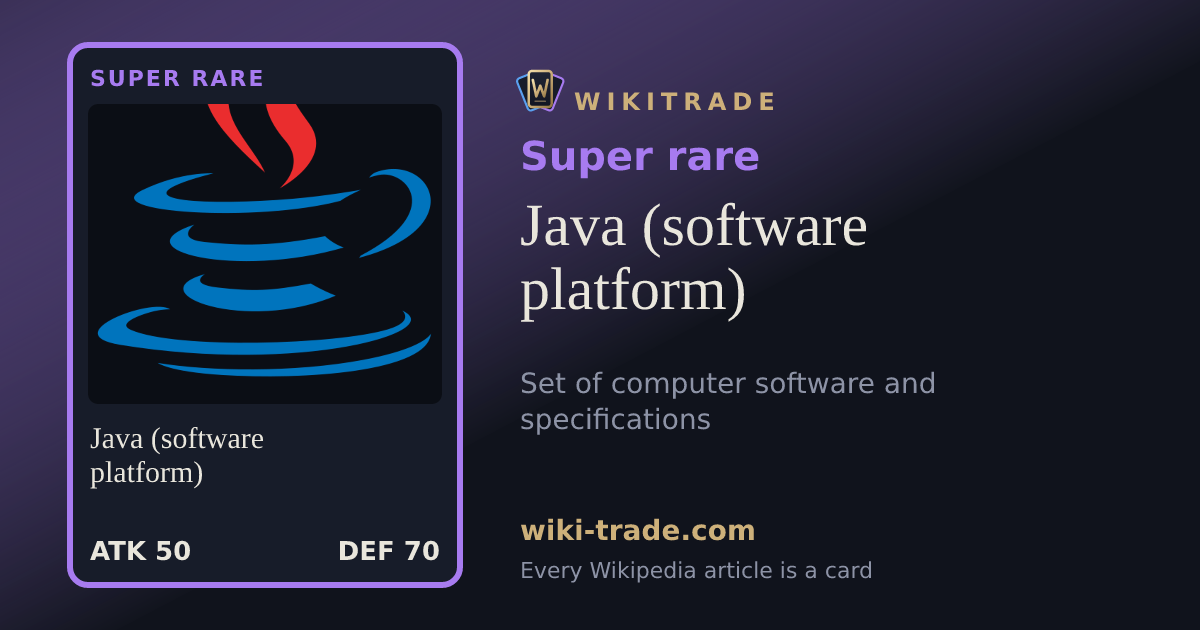 Java (software platform) — Super rare card