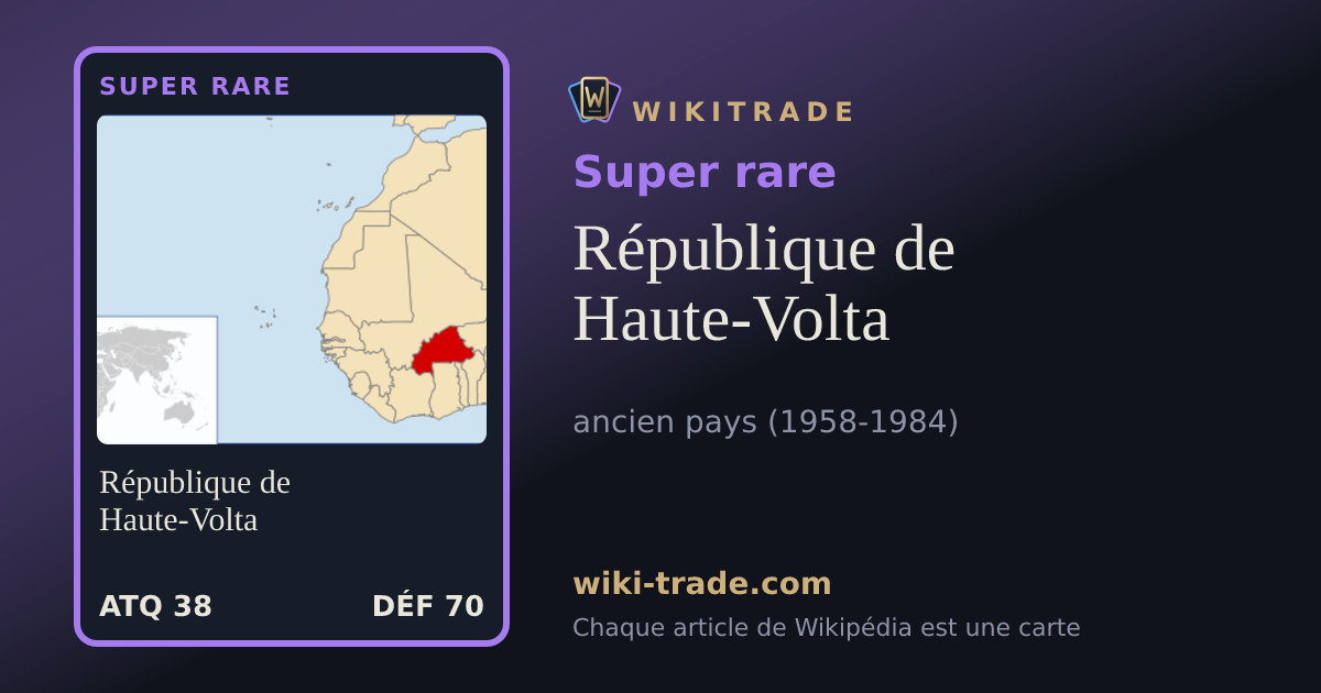 République de Haute-Volta — carte Super rare