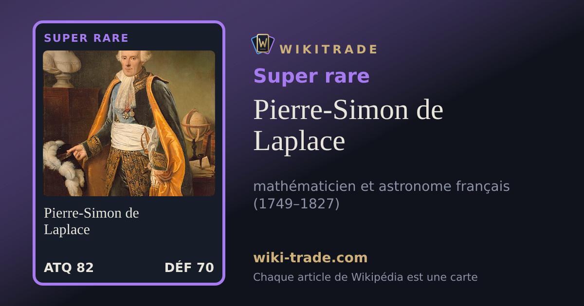 Pierre-Simon de Laplace — carte Super rare