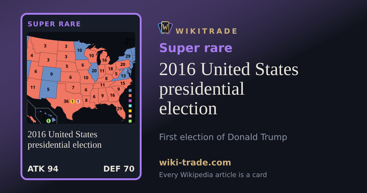 2016 United States presidential election — Super rare card