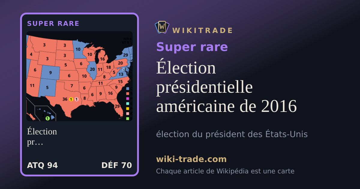 Élection présidentielle américaine de 2016 — carte Super rare