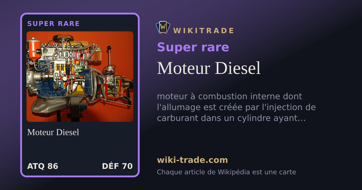 Moteur Diesel — carte Super rare