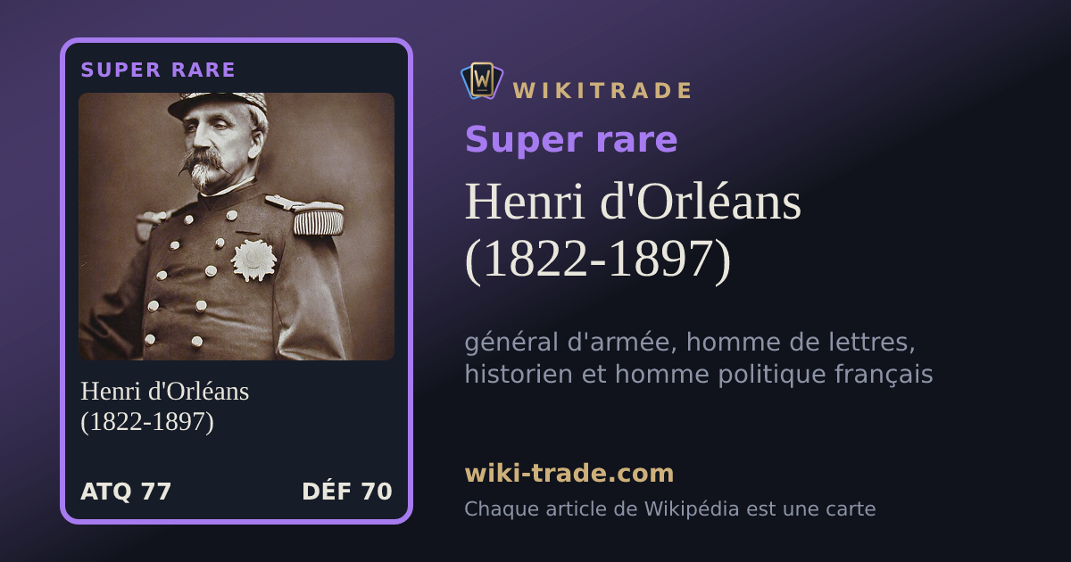 Henri d'Orléans (1822-1897) — carte Super rare