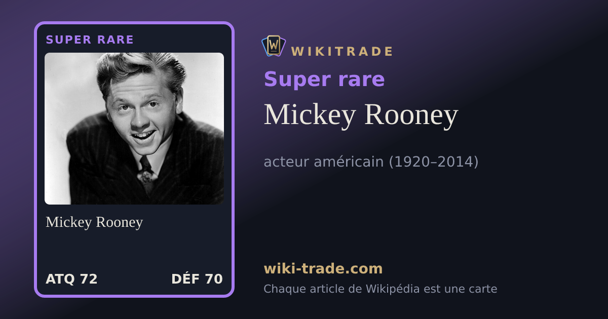 Mickey Rooney — carte Super rare