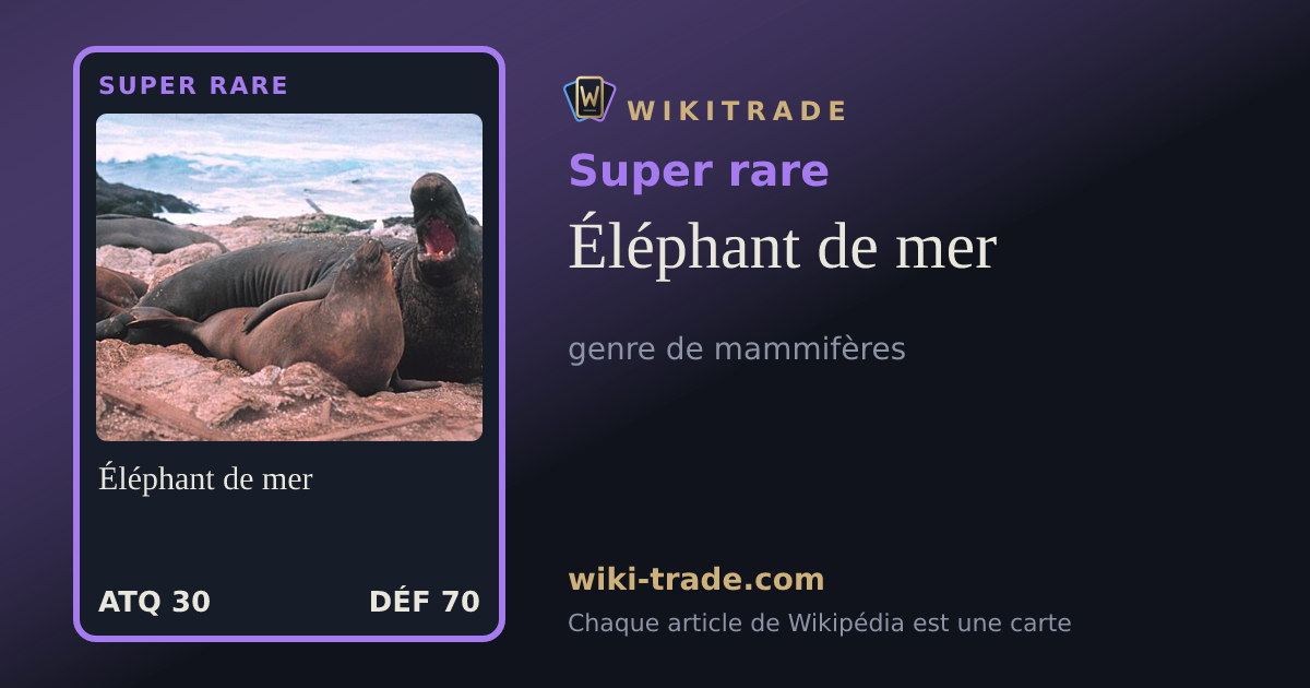 Éléphant de mer — carte Super rare