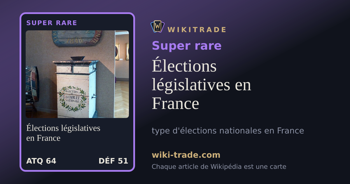Élections législatives en France — carte Super rare