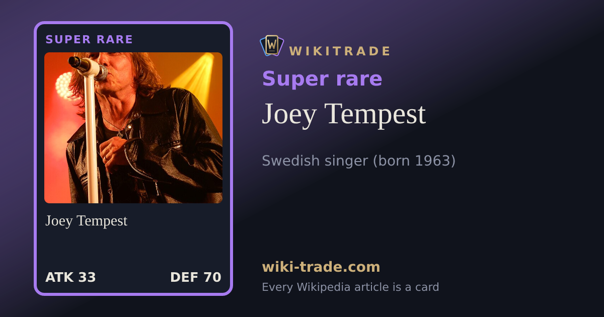 Joey Tempest — Super rare card
