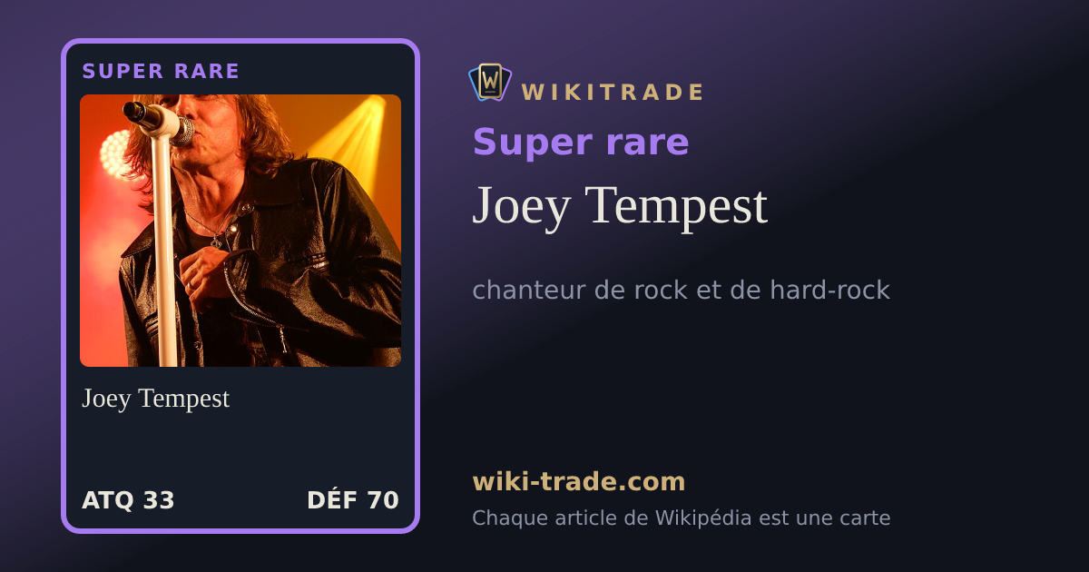 Joey Tempest — carte Super rare