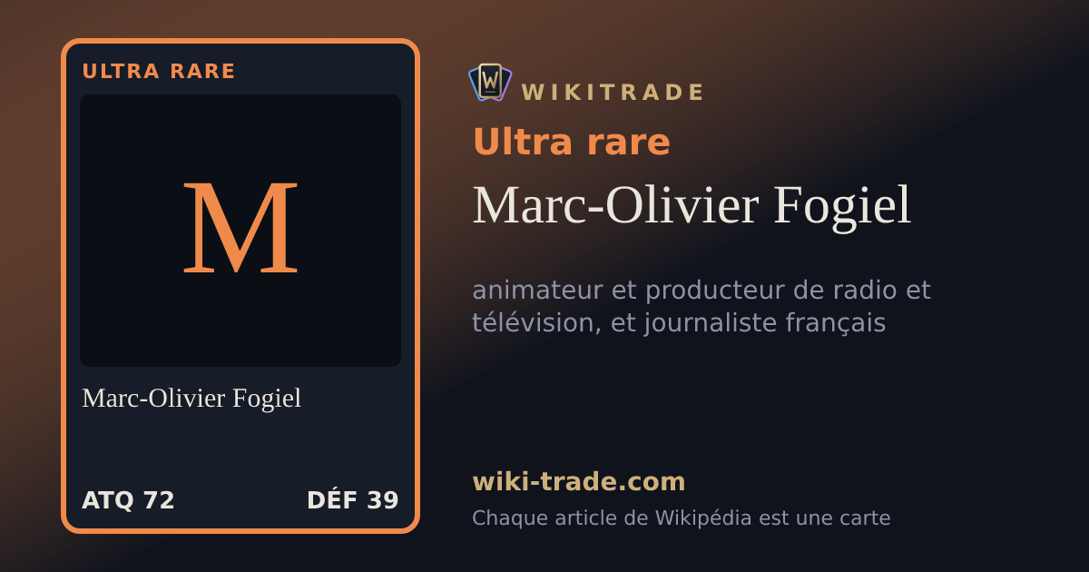 Marc-Olivier Fogiel — carte Ultra rare