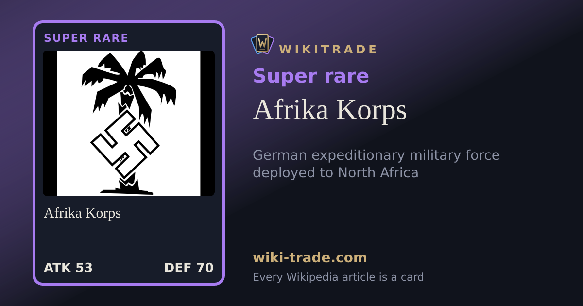 Afrika Korps — Super rare card