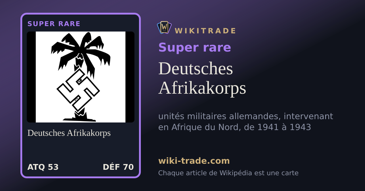 Deutsches Afrikakorps — carte Super rare