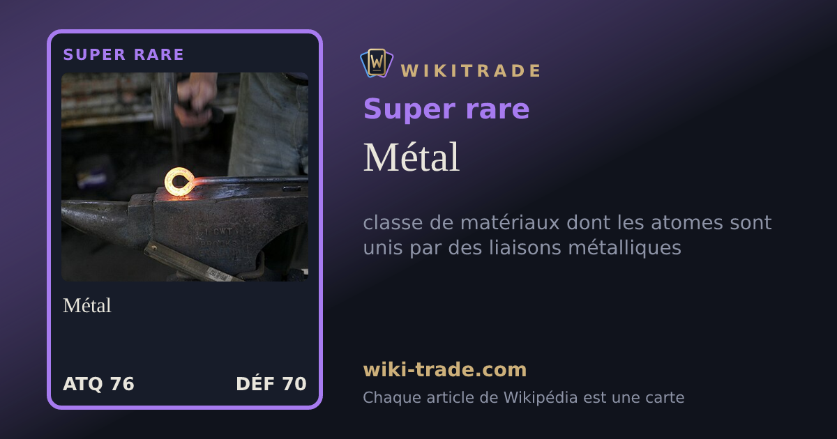 Métal — carte Super rare