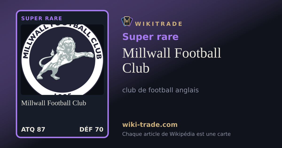 Millwall Football Club — carte Super rare