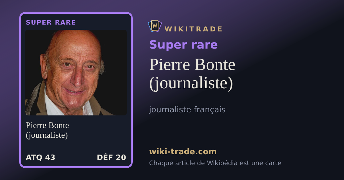Pierre Bonte (journaliste) — carte Super rare